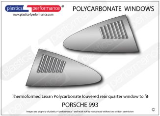 PORSCHE - 993 - Lexan Polycarbonate louvered rear quarter windows - Pair