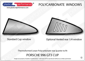 PORSCHE - 996 GT3 Cup - Lexan Polycarbonate left rear quarter window