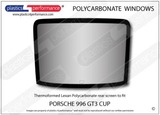 PORSCHE - 996 GT3 Cup - Lexan Polycarbonate rear screen