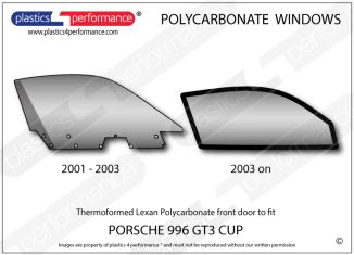 PORSCHE - 996 GT3 Cup - Lexan Polycarbonate right front door window