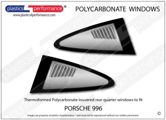 PORSCHE 996 - Lexan Polycarbonate louvered rear quarter windows - Pair