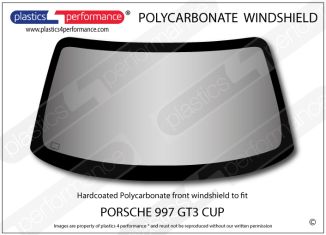 PORSCHE - 997 CUP - Hardcoated Lexan Polycarbonate front windscreen
