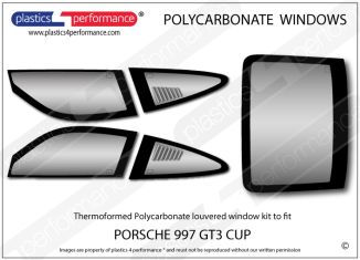 PORSCHE 997 GT3 Cup - Lexan Polycarbonate louvered window kit