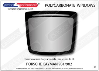 PORSCHE - Cayman 981 - 982 (718)  - Lexan Polycarbonate rear screen