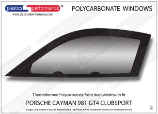 PORSCHE - Cayman 981 GT4 Clubsport - Lexan Polycarbonate left front door window