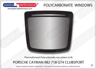 PORSCHE - Cayman 982 718 GT4 Clubsport - Lexan Polycarbonate rear screen