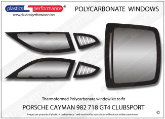 PORSCHE - Cayman 982 718 GT4 Clubsport - Lexan Polycarbonate window kit