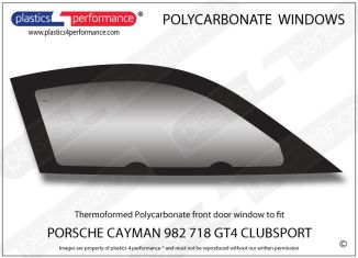 PORSCHE - Cayman 982 718 GT4 Clubsport - Lexan Polycarbonate right front door window