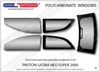 PROTON - Satria Neo Super 2000 - Lexan Polycarbonate window kit