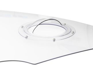 Rotating bubble vent for lexan or polycarbonate windows.