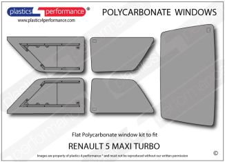 RENAULT - 5 Maxi Turbo - Lexan Polycarbonate window kit