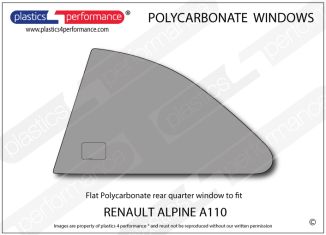 RENAULT - Alpine A110 Berlinette - Lexan Polycarbonate left rear quarter window