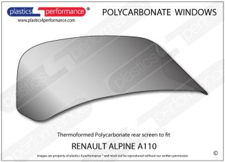 RENAULT - Alpine A110 Berlinette - Lexan Polycarbonate rear screen