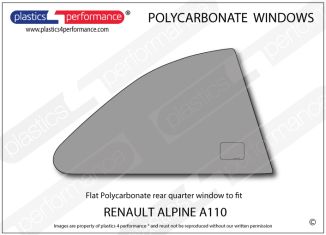 RENAULT - Alpine A110 Berlinette - Lexan Polycarbonate right rear quarter window