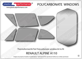 RENAULT - Alpine A110 Berlinette - Lexan Polycarbonate window kit