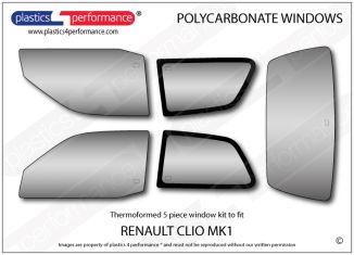 RENAULT - Clio Mk1 - Lexan Polycarbonate window kit