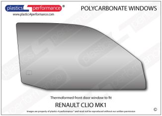 RENAULT - Clio Mk1 - Lexan Polycarbonate right front door window