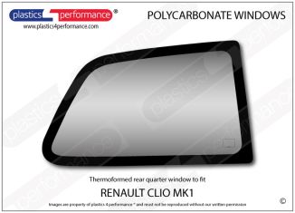 RENAULT - Clio Mk1 - Makrolon Polycarbonate right hand rear quarter window