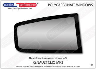 RENAULT - Clio Mk2 - Lexan Polycarbonate right rear quarter window