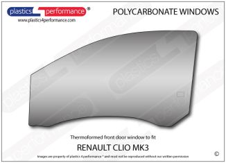 RENAULT - Clio MK3 - Lexan Polycarbonate left front door window