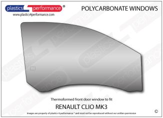 RENAULT - Clio MK3 - Lexan Polycarbonate right front door window
