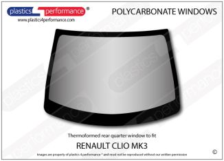 RENAULT - Clio MK3 - Hardcoated Lexan Polycarbonate front windscreen