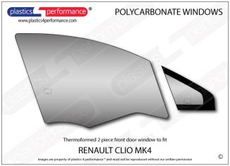 RENAULT - Clio MK4 - Lexan Polycarbonate right front door window