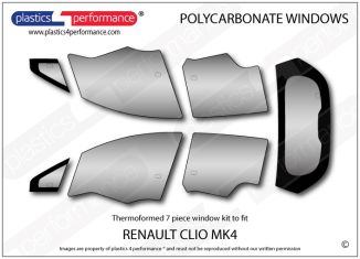 RENAULT - Clio MK4 - Lexan Polycarbonate window kit