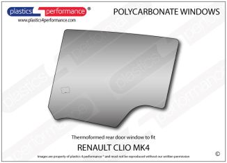 RENAULT - Clio MK4 - Lexan Polycarbonate left rear door window