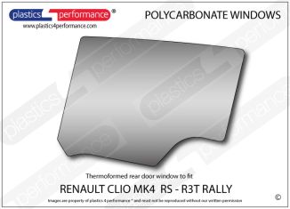 RENAULT - Clio 4 RS-R3T Rally - Makrolon Polycarbonate left hand rear door window