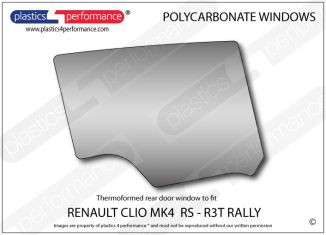 RENAULT - Clio 4 RS-R3T Rally - Makrolon Polycarbonate right hand rear door window