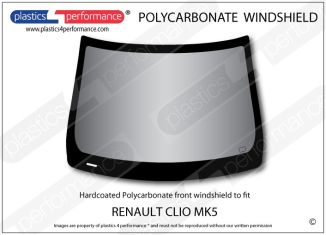 RENAULT Clio Mk5 - Hardcoated Lexan Polycarbonate front windshield