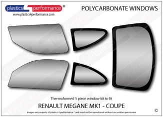RENAULT - Megane Coupe MK1- Lexan Polycarbonate window kit