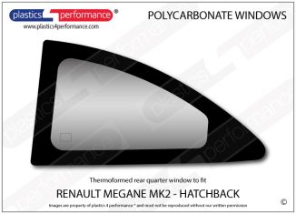 RENAULT - Megane MK2 / R26R - Lexan Polycarbonate left rear quarter window