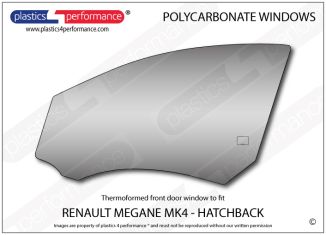 RENAULT - Megane Mk4 - Lexan Polycarbonate left front door window