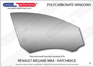 RENAULT - Megane MK4 - Lexan Polycarbonate right front door window