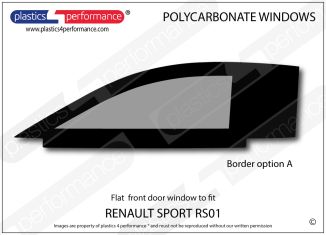 RENAULT - Sport RS01 - Lexan Polycarbonate left front door window - Border option A