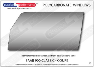 SAAB - 900 Classic - 3dr Coupe - Lexan Polycarbonate left front door window