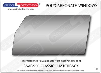 SAAB - 900 Classic - 3dr Hatch - Lexan Polycarbonate left front door window
