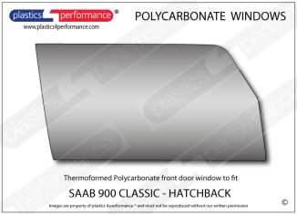 SAAB - 900 Classic - 3dr Coupe - Lexan Polycarbonate right front door window