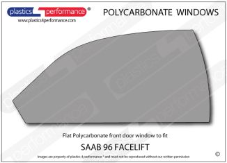 SAAB - 96 Facelift - Lexan Polycarbonate left front door window