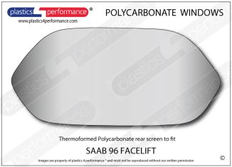SAAB - 96 Facelift - Lexan Polycarbonate rear screen