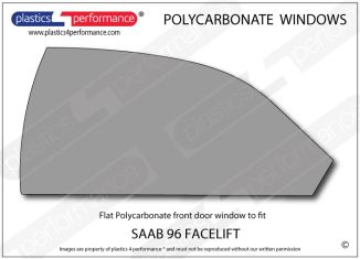 SAAB - 96 Facelift - Lexan Polycarbonate right front door window