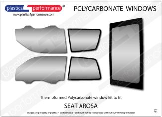 SEAT AROSA lightweight Lexan Polycarbonate fully thermoformed motorsport window kit