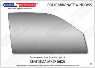 SEAT - Ibiza MK2 6K2 Facelift - Lexan Polycarbonate right front door window