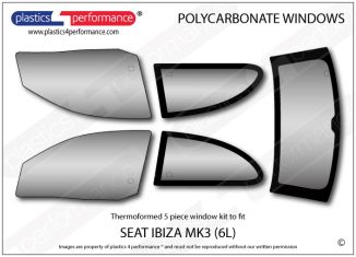 SEAT - Ibiza MK3 6L - Lexan Polycarbonate window kit