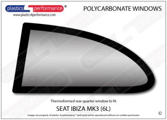 SEAT - Ibiza MK3 6L - Lexan Polycarbonate left rear quarter window