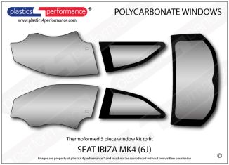 SEAT Ibiza MK4 6J - Lexan Polycarbonate window kit