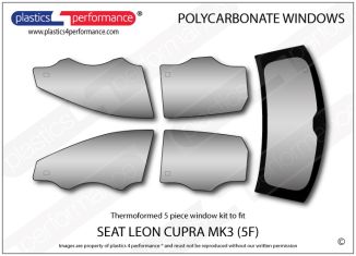SEAT - Leon Mk3 5F 5dr - Lexan Polycarbonate window kit