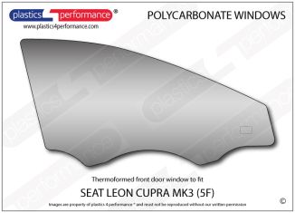 SEAT - Leon MK3 5F 5dr - Lexan Polycarbonate right front door window